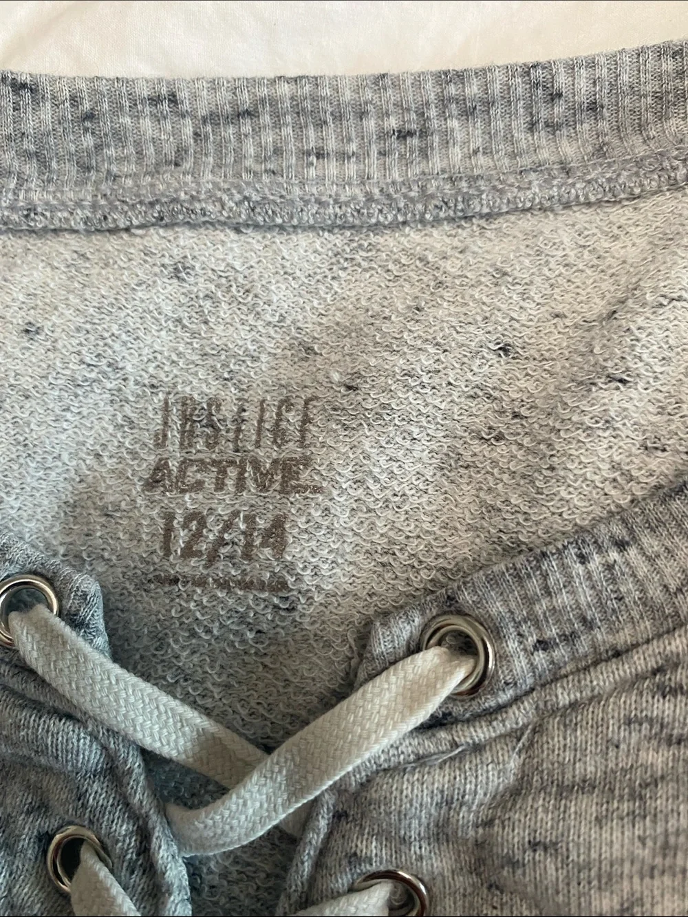 Justice Heather Gray Lace-Up Crewneck Sweatshirt